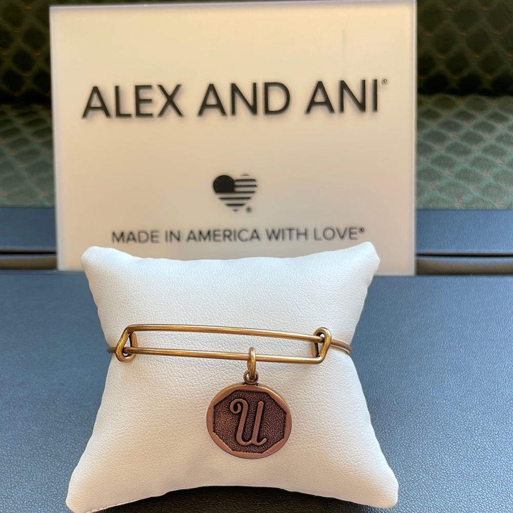 NWT Alex and Ani initial U bracelet